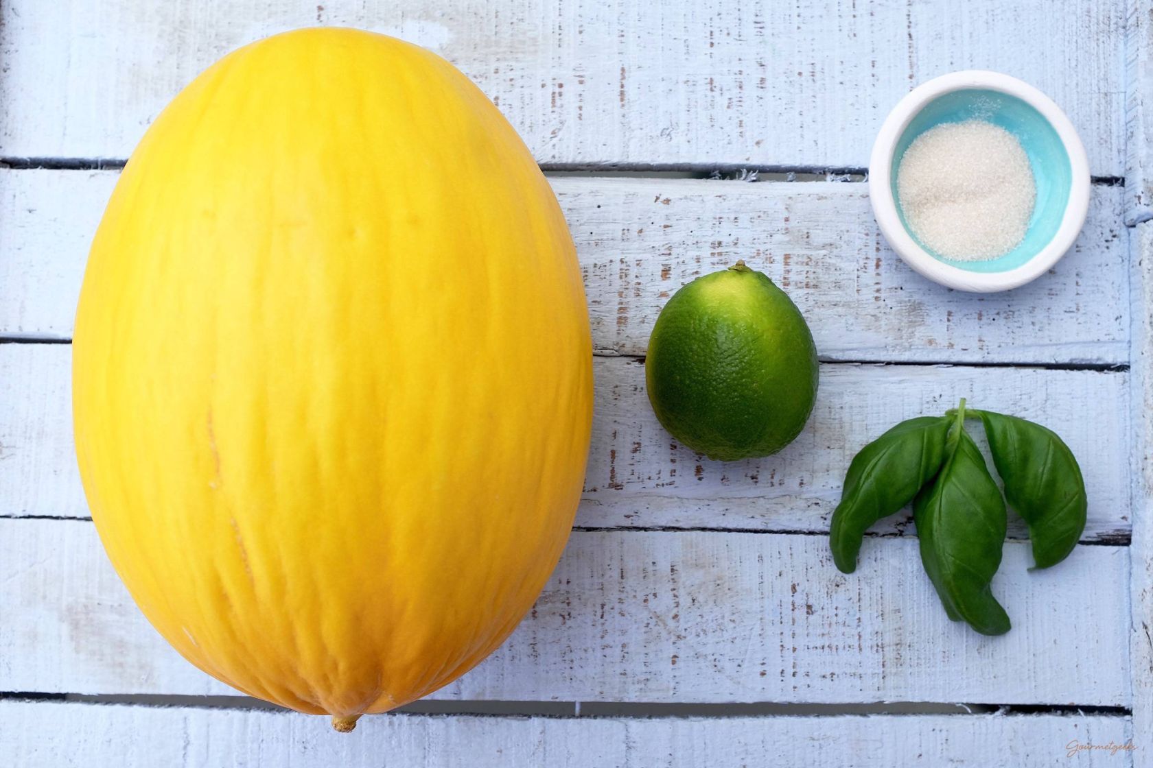 Melonen-Limetten Sorbet mit Basilikum - erfrischend einfach - Gourmetgeeks